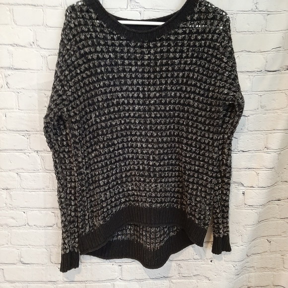 Lucky Brand Open Weave Black and Gray Sweater SM - Picture 7 of 12